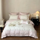 GobekUsa Flowers Embroidery Lace Princess Bedding Set 1000TC Egyptian Cotton Duvet Cover Set