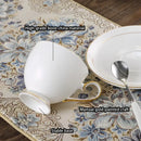 GobekUsa Bone China Coffee Set White Gold Porcelain Tea Set Advanced Pot Cup