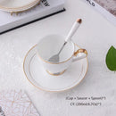 GobekUsa Bone China Coffee Set White Gold Porcelain Tea Set Advanced Pot Cup