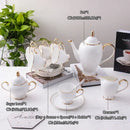 GobekUsa Bone China Coffee Set White Gold Porcelain Tea Set Advanced Pot Cup