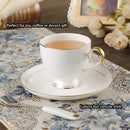 GobekUsa Bone China Coffee Set White Gold Porcelain Tea Set Advanced Pot Cup