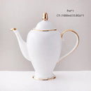 GobekUsa Bone China Coffee Set White Gold Porcelain Tea Set Advanced Pot Cup