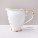 GobekUsa Bone China Coffee Set White Gold Porcelain Tea Set Advanced Pot Cup