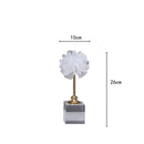 GobekUsa Crystal Flower Glass Craft Hyalinite Sculpture Metal Decor Figurine