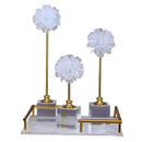GobekUsa Crystal Flower Glass Craft Hyalinite Sculpture Metal Decor Figurine
