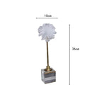 GobekUsa Crystal Flower Glass Craft Hyalinite Sculpture Metal Decor Figurine