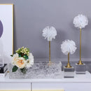 GobekUsa Crystal Flower Glass Craft Hyalinite Sculpture Metal Decor Figurine
