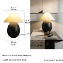 GobekUsa Elegant Wood Table Lamp for Bedroom Office Decor
