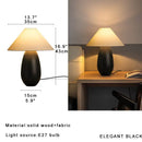 GobekUsa Elegant Wood Table Lamp for Bedroom Office Decor