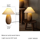 GobekUsa Elegant Wood Table Lamp for Bedroom Office Decor