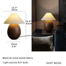 GobekUsa Elegant Wood Table Lamp for Bedroom Office Decor