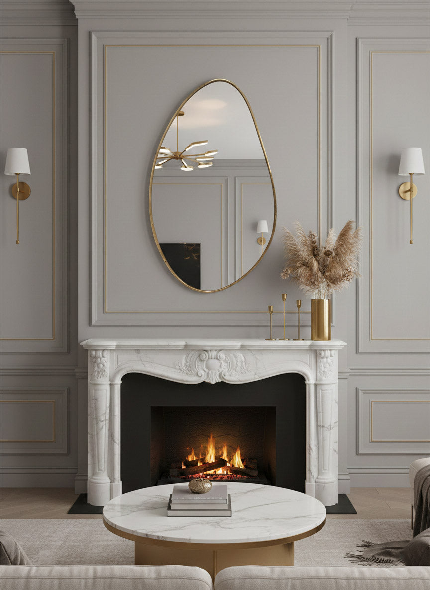 Asymmetrical Brass Mirror - Irregular Brass Frame Mirror, photo 4 of 13