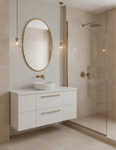 Brass Oval Wall Mirror - Handmade Antique Bathroom Mirror