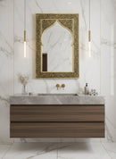 Moroccan Carved Handmade Mirror - Antique Brass Mirror