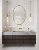 Oval Antiqued Brass Mirror - Unlacquered Brass Mirror