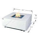 Elementi Plus Bianco 40" Marble Porcelain Fire Table - Bianco White