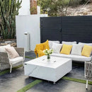 Elementi Plus Bianco 40" Marble Porcelain Fire Table - Bianco White