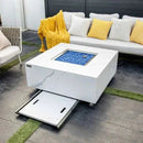 Elementi Plus Bianco 40" Marble Porcelain Fire Table - Bianco White