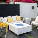 Elementi Plus Bianco 40" Marble Porcelain Fire Table - Bianco White