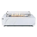 Elementi Plus Carrara Marble Pocelain Fire Table OFP121BW