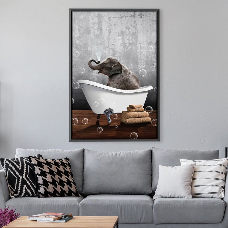 Elephant Bath Canvas