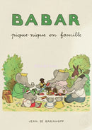 GobekUsa Elephant Cartoon Family Canvas Wall Art - Kids Room Decor