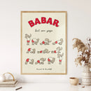 GobekUsa Elephant Cartoon Family Canvas Wall Art - Kids Room Decor