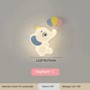 GobekUsa Elephant Cartoon Wall Light PE Lampshade for Baby Room and School Hallway