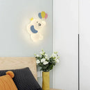 GobekUsa Elephant Cartoon Wall Light PE Lampshade for Baby Room and School Hallway
