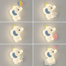 GobekUsa Elephant Cartoon Wall Light PE Lampshade for Baby Room and School Hallway