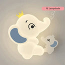 GobekUsa Elephant Cartoon Wall Light PE Lampshade for Baby Room and School Hallway