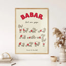 GobekUsa Elephant Family Cartoon Wall Art for Kids Room