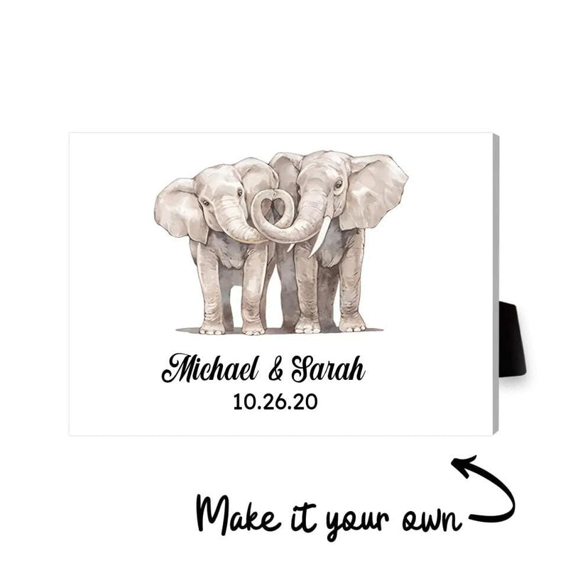 Elephant Love Desktop Canvas