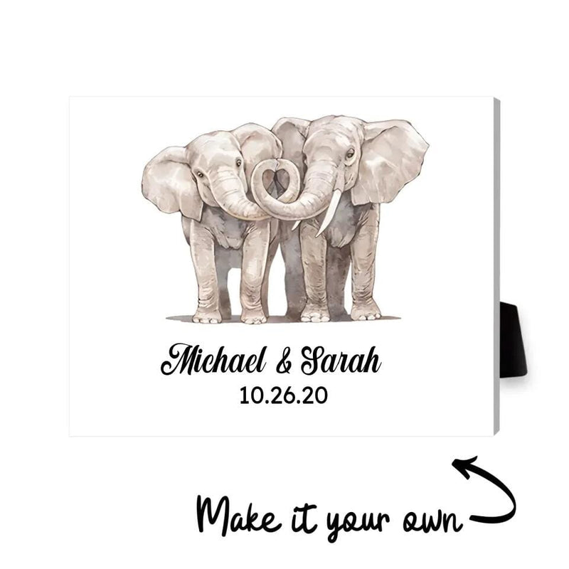 Elephant Love Desktop Canvas