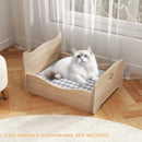 Elevated Pet Bed Frame with Rails and Cute Headboards-Walnut by LJGDeals