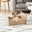 Elevated Pet Bed Frame with Rails and Cute Headboards-Walnut by LJGDeals