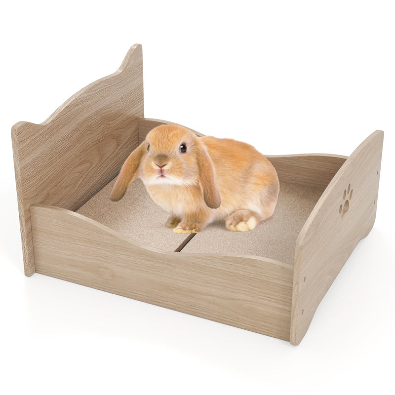 Elevated Pet Bed Frame with Rails and Cute Headboards-Walnut, photo 4 of 8