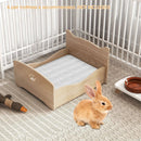 Elevated Pet Bed Frame with Rails and Cute Headboards-Walnut by LJGDeals