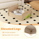 Elevated Pet Bed Frame with Rails and Cute Headboards-Walnut by LJGDeals