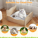 Elevated Pet Bed Frame with Rails and Cute Headboards-Walnut by LJGDeals