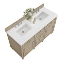 James Martin Lorelai 60" Double Bathroom Vanity, Whitewashed Oak