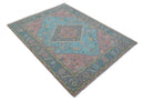 Eliane Custom Made Traditional Style Pink And Blue Hand Knotted Wool Area Rug