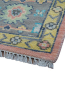 Eliane Custom Made Traditional Style Pink And Blue Hand Knotted Wool Area Rug