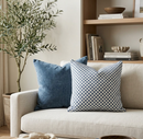 Ready to Ship, 20x20, Elkhart Woven Pillow Cover in Blue, F Schumacher Textiles