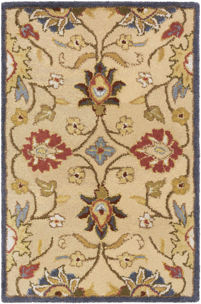 Caesar 1116 Hand Tufted Beige & Rust Wool Rug