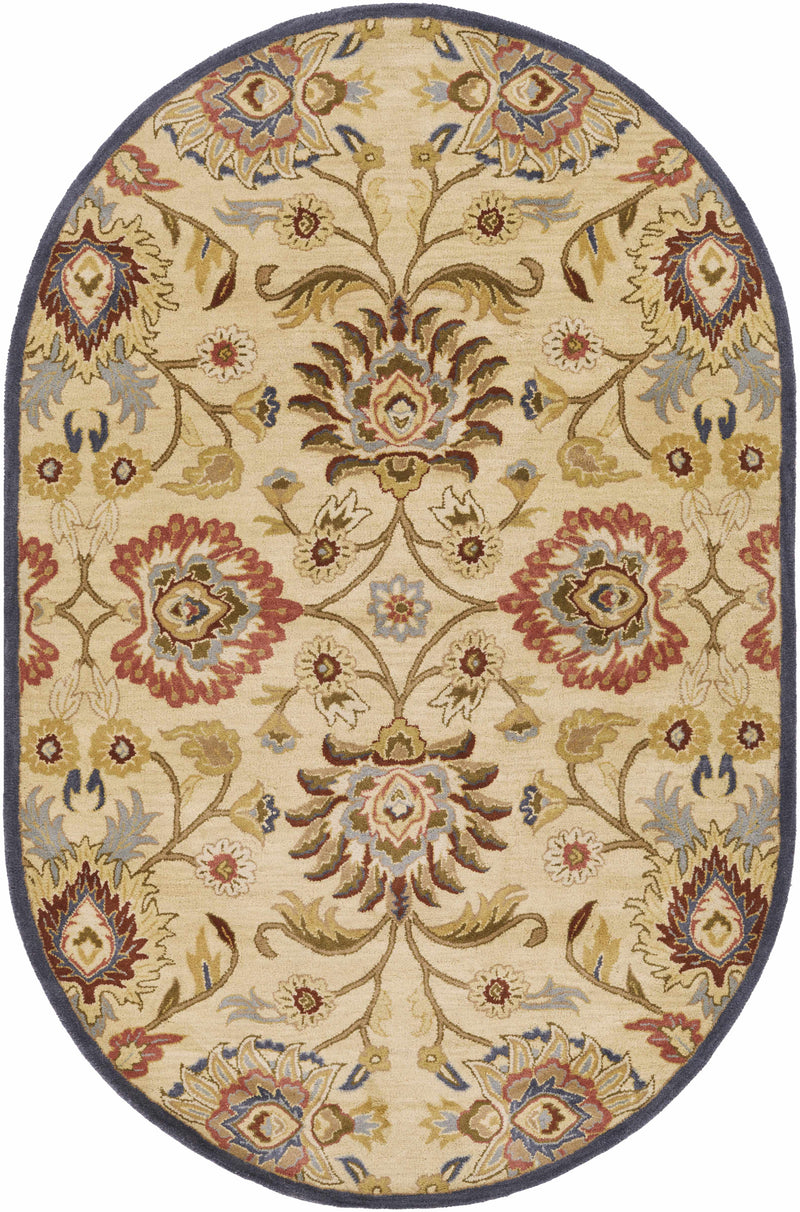 Caesar 1116 Hand Tufted Beige & Rust Wool Rug