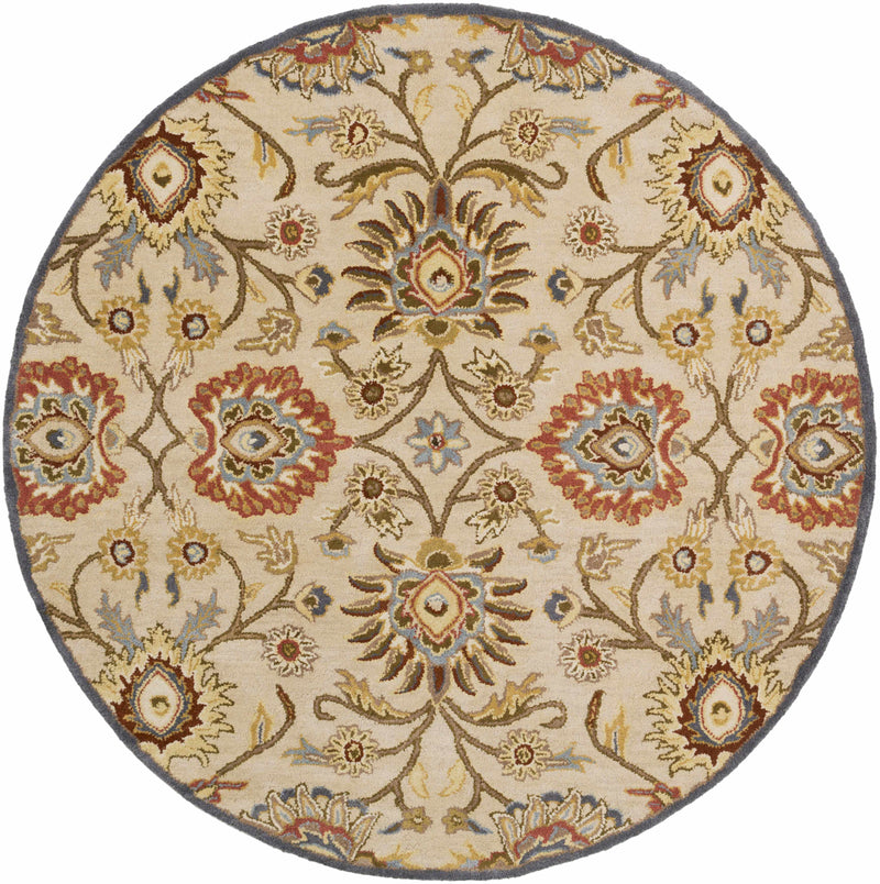 Caesar 1116 Hand Tufted Beige & Rust Wool Rug