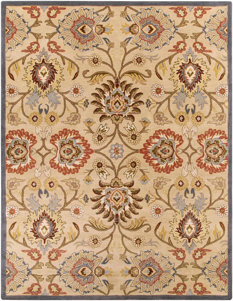 Caesar 1116 Hand Tufted Beige & Rust Wool Rug