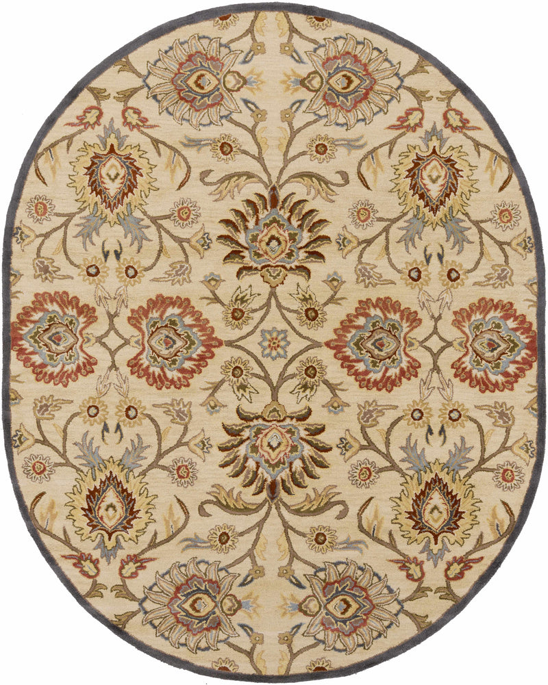 Caesar 1116 Hand Tufted Beige & Rust Wool Rug