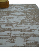 Ella Custom Made Abstract Brown And Ivory Hand Tufted wool rug